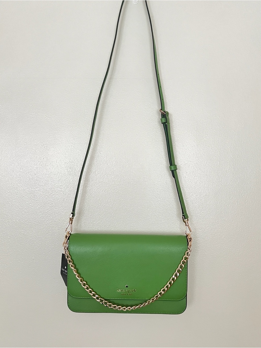 Kate Spade Green Crossbody Shoulder Bag Gold Chain New with Tags